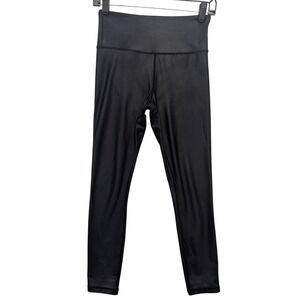 Zyia Active Metallic Light n Tight Hi-Rise Leggings Womens Size 4 Black